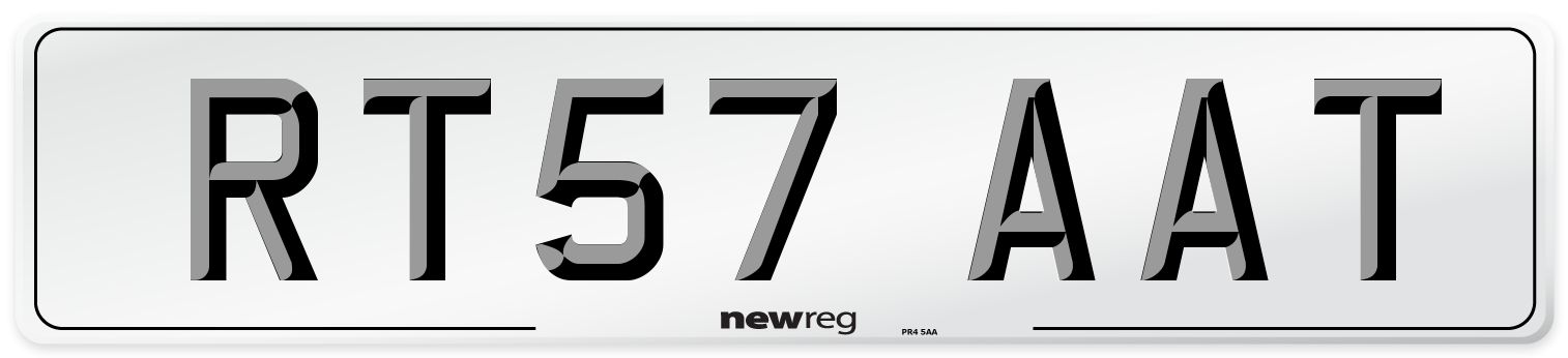 RT57 AAT Number Plate from New Reg